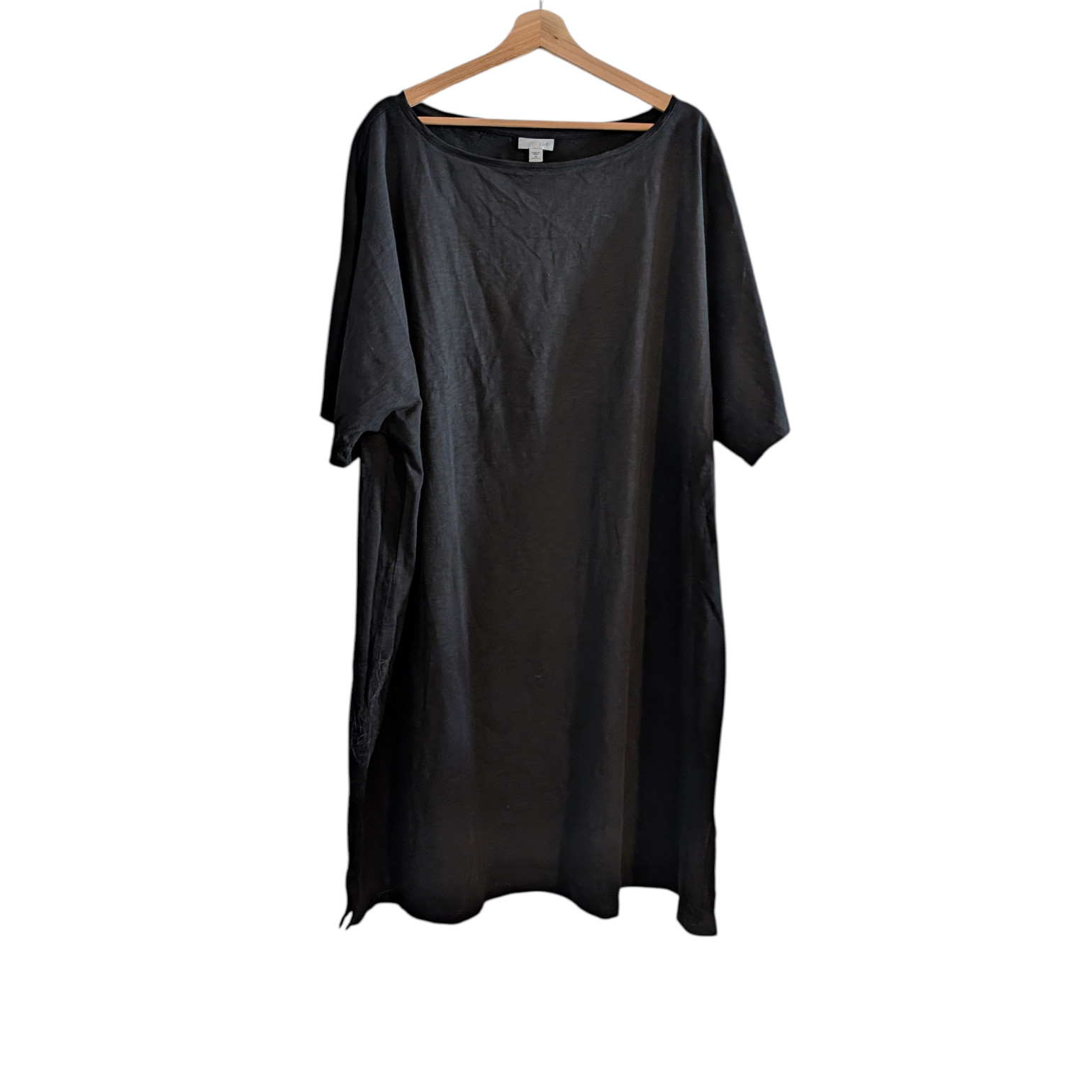 J. Jill Slub Cotton T-shirt Dress Black Cotton Bateau Capsule NWT Plus Size 4X