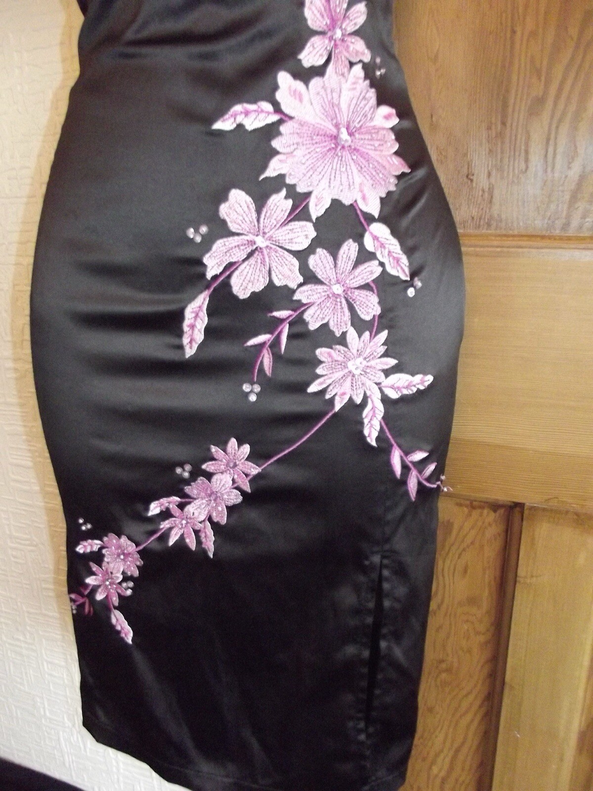 BNWT Jane Norman ❤️Black Oriental Chinese Mesh Party Dress 12 14 Pink Party