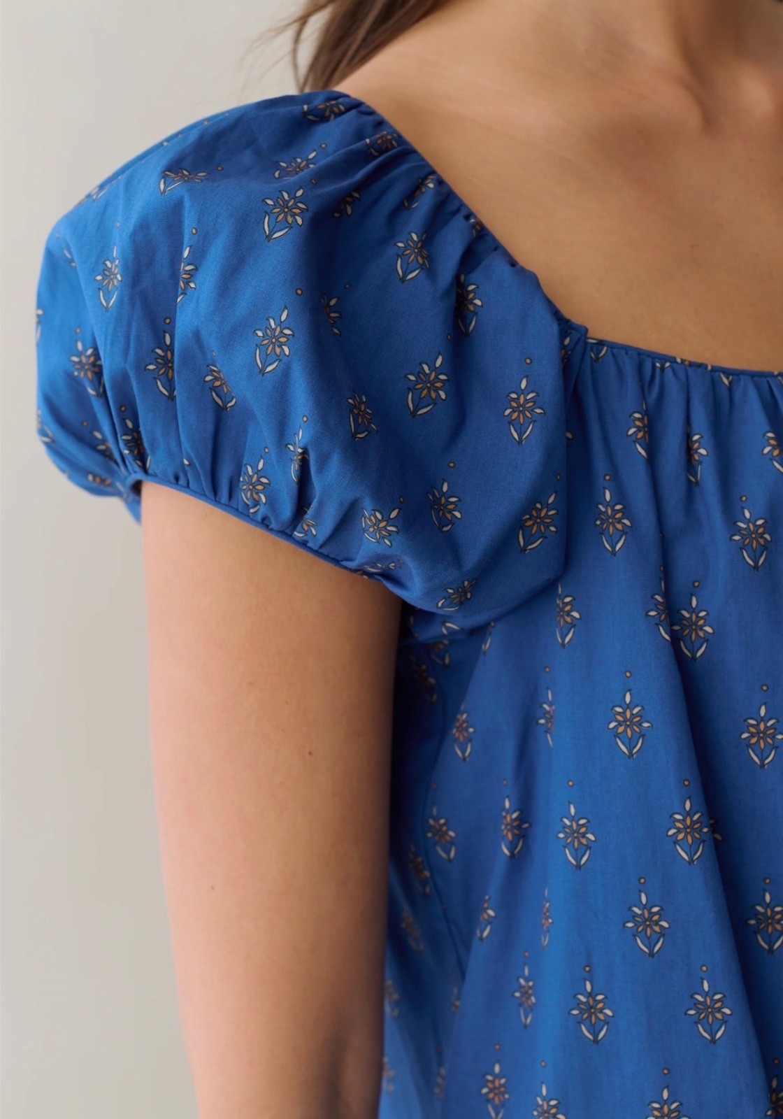 Few Moda Kourt Nya Cotton Relaxed Mini Shift Dress Size Small Blue Bijou