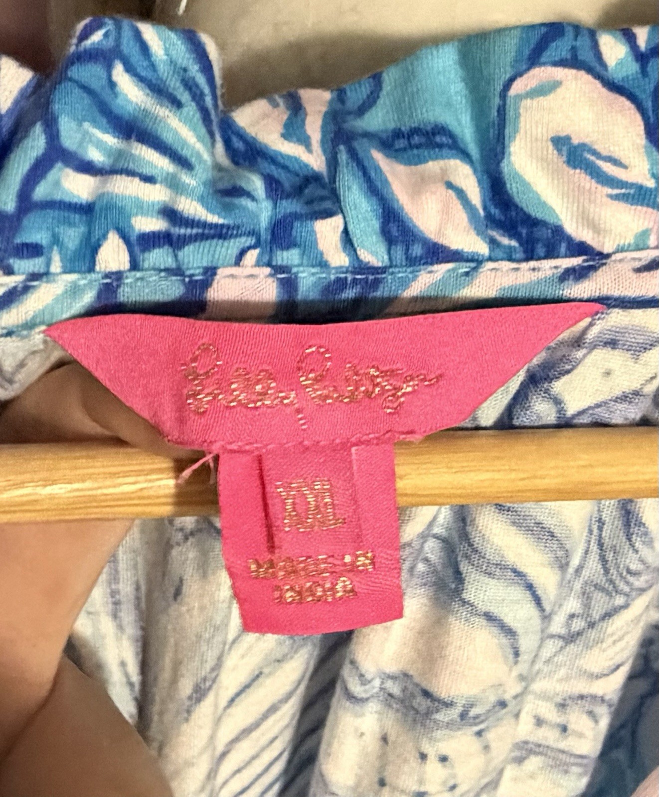 Lilly Pulitzer Blue Floral Cotton Woven Sleeveless V-Neck Shift Dress XXL