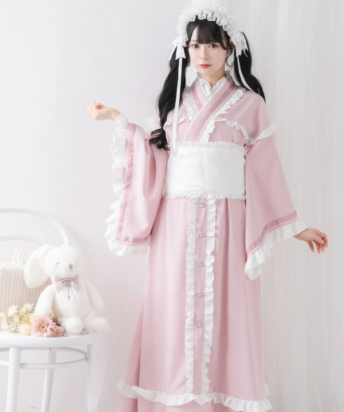 BULK BUY Ruffled Ribbon Tiered Yukata Jirai New