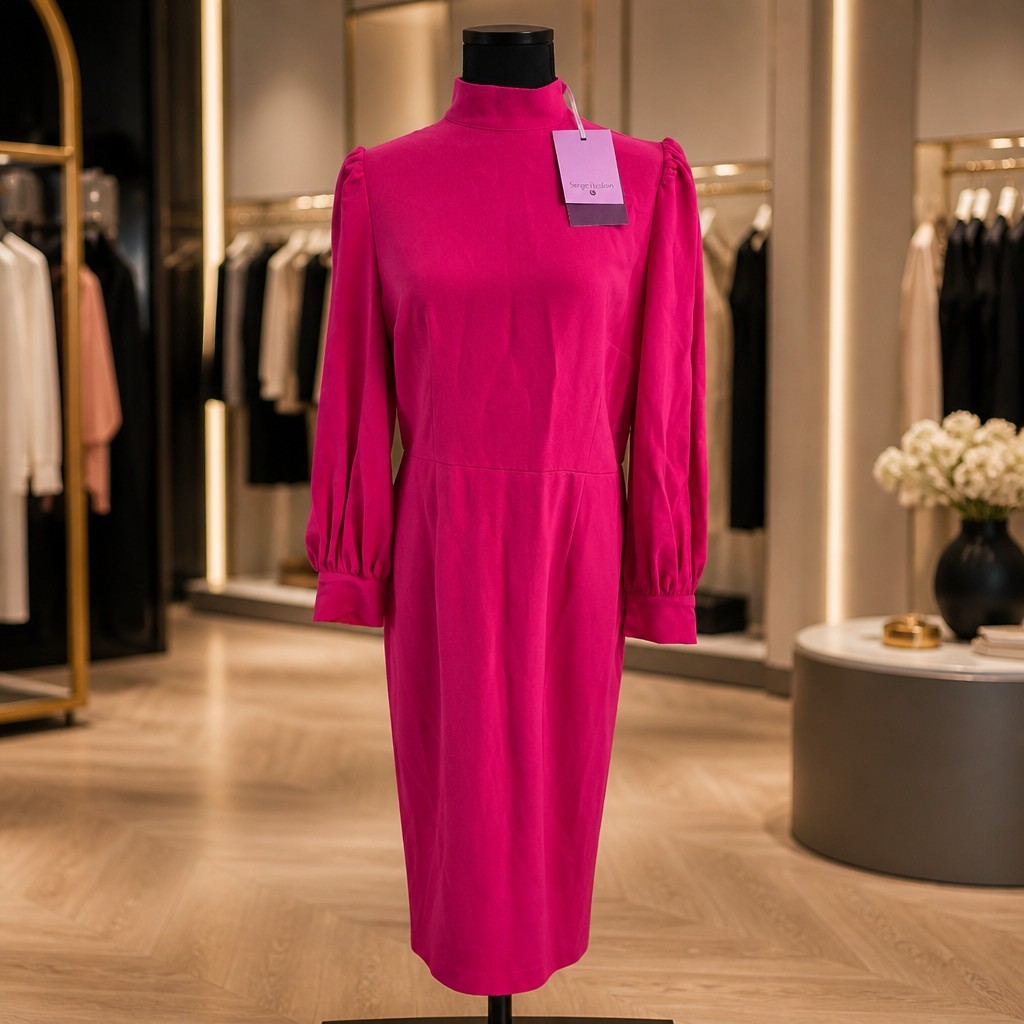Sergio Hudson Size L for Target Pink Balloon Sleeve Midi Dress