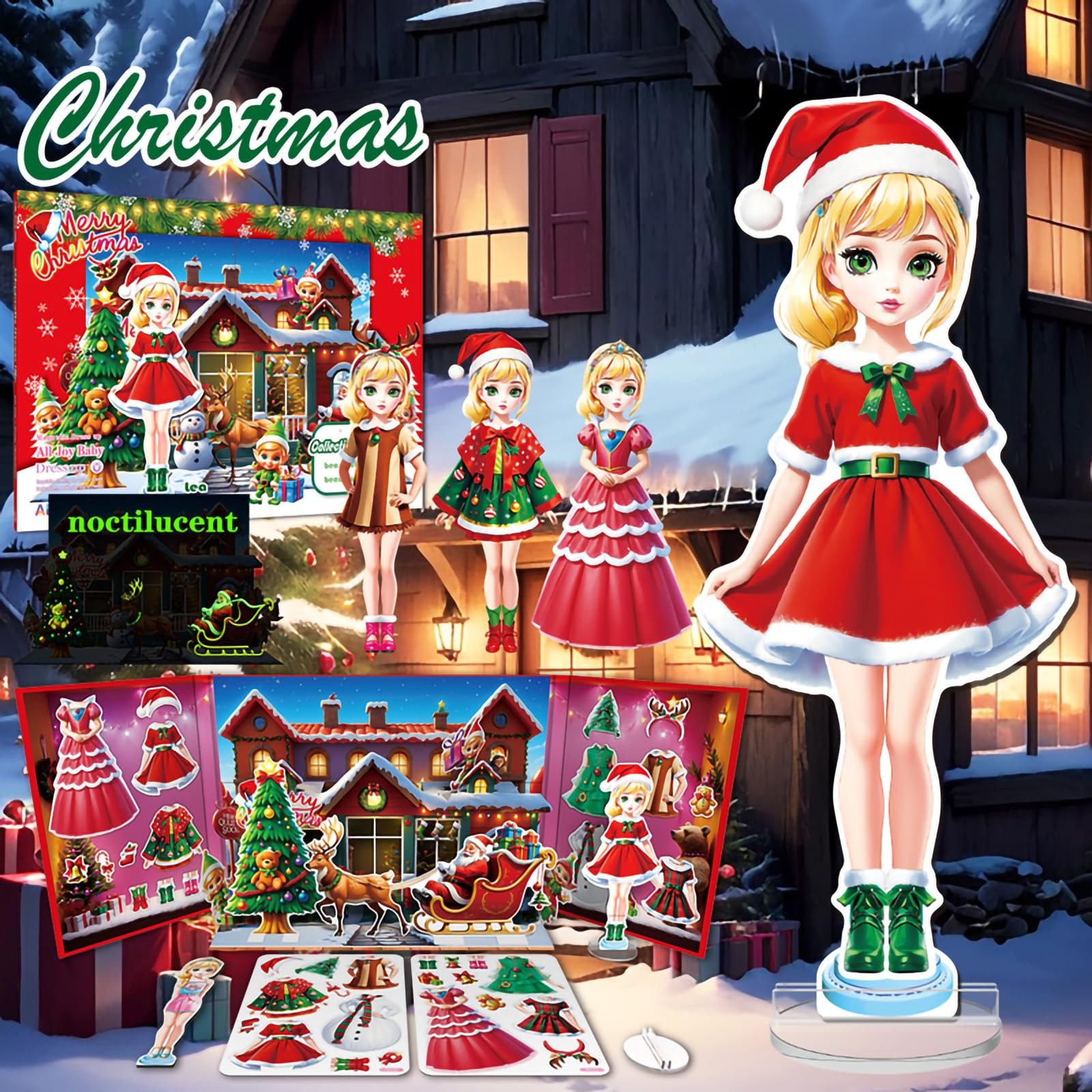 Christmas Magnetic Dress Up Dolls for Girls – Santa’s Helper & Elf Princess