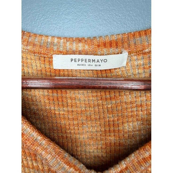 Peppermayo Sleeveless Knit Mini Dress in Marled Orange Boho Summer | Size 4