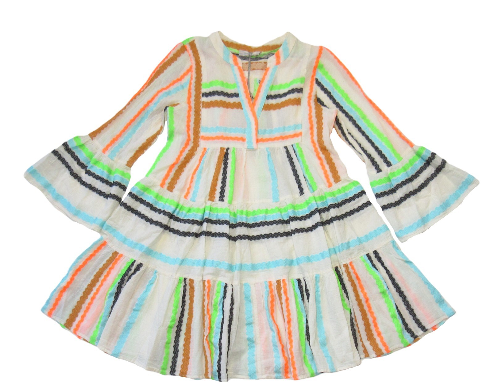 NWT Devotion Twins Ella Tunic in Off-White Color A-line Tiered Mini Dress XS
