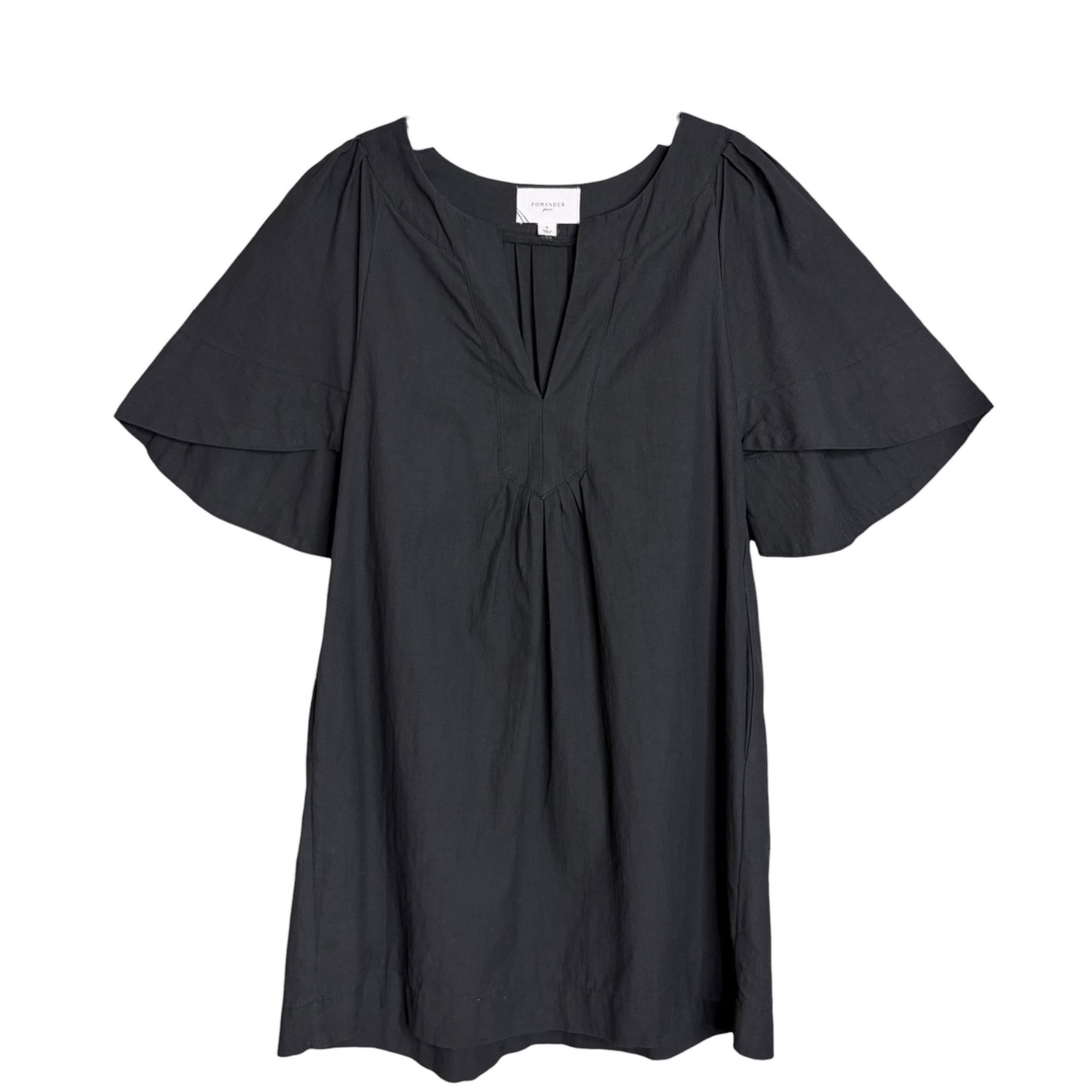 Tuckernuck Pomander Place Finley Dress S Black Minimalist Cotton Mini Shift