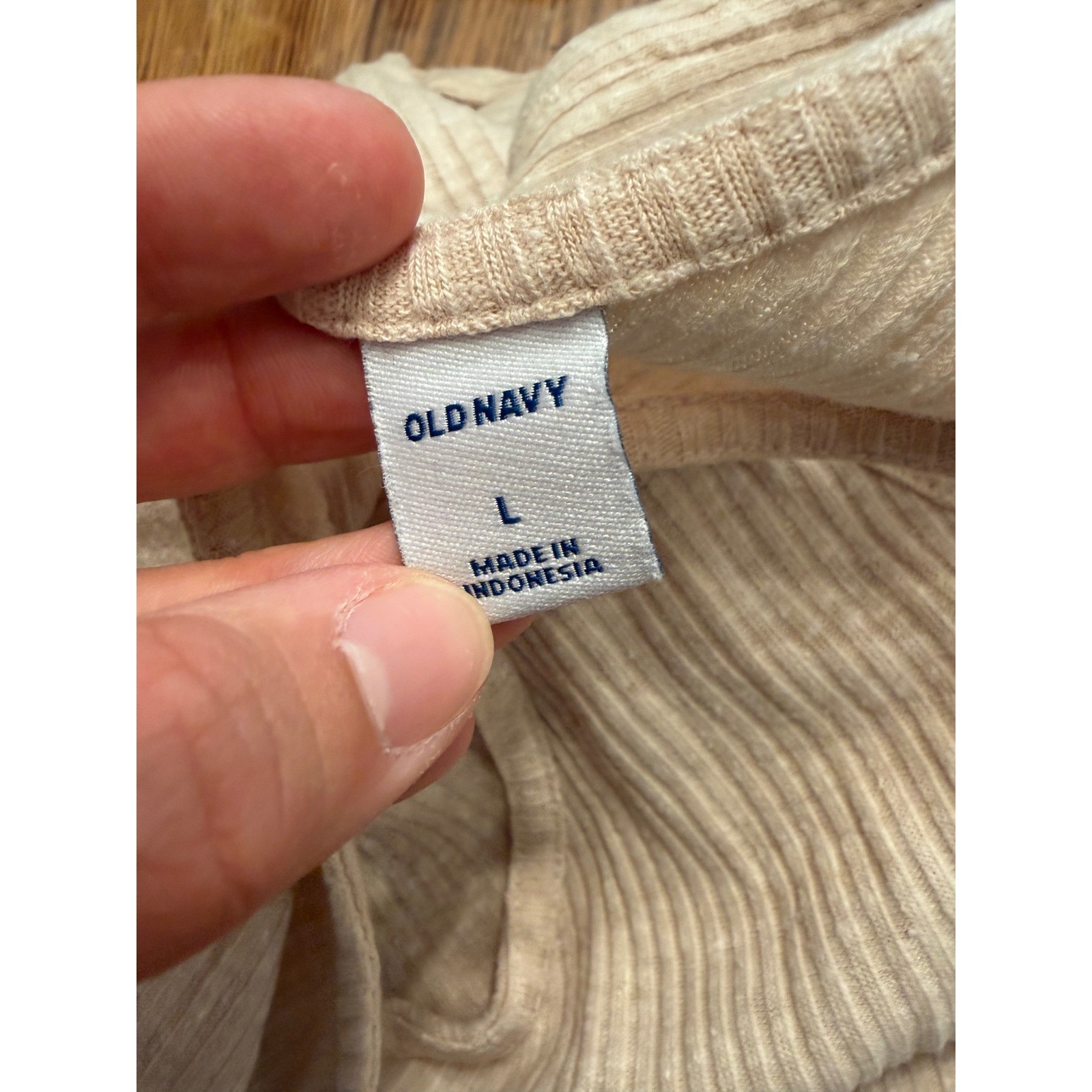 Old Navy Ribbed Midi Dress Womens Large Oatmeal Heather Linen Blend Crossback