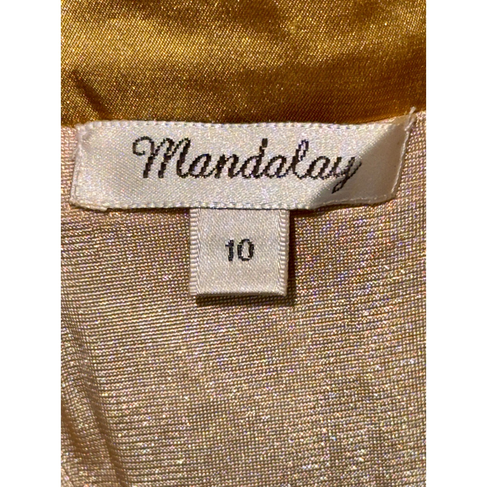 NWT Mandalay Gold Beaded Fringe Studded Sequin Mini Cocktail Party Dress Size 10