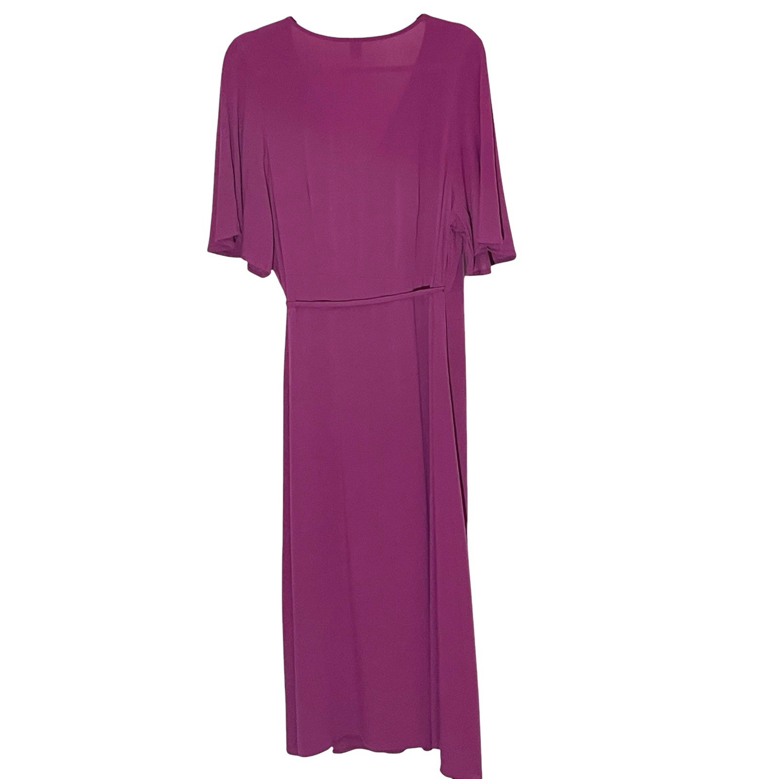 NWT Old Navy Pink Viscose Flutter-Sleeve True Wrap Midi Dress New with Tag sz L