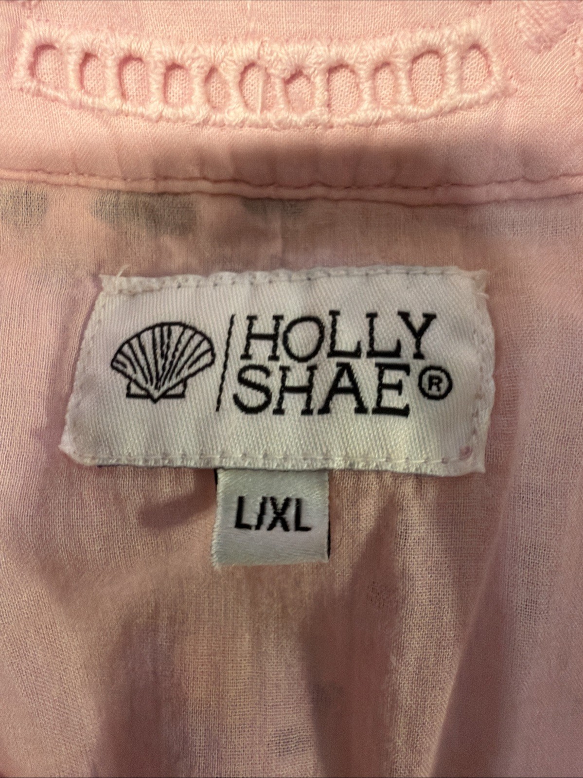 Holly Shae Design Button Front Maxi Dress Kaftan Sz L/XL Pink Islet Coastal