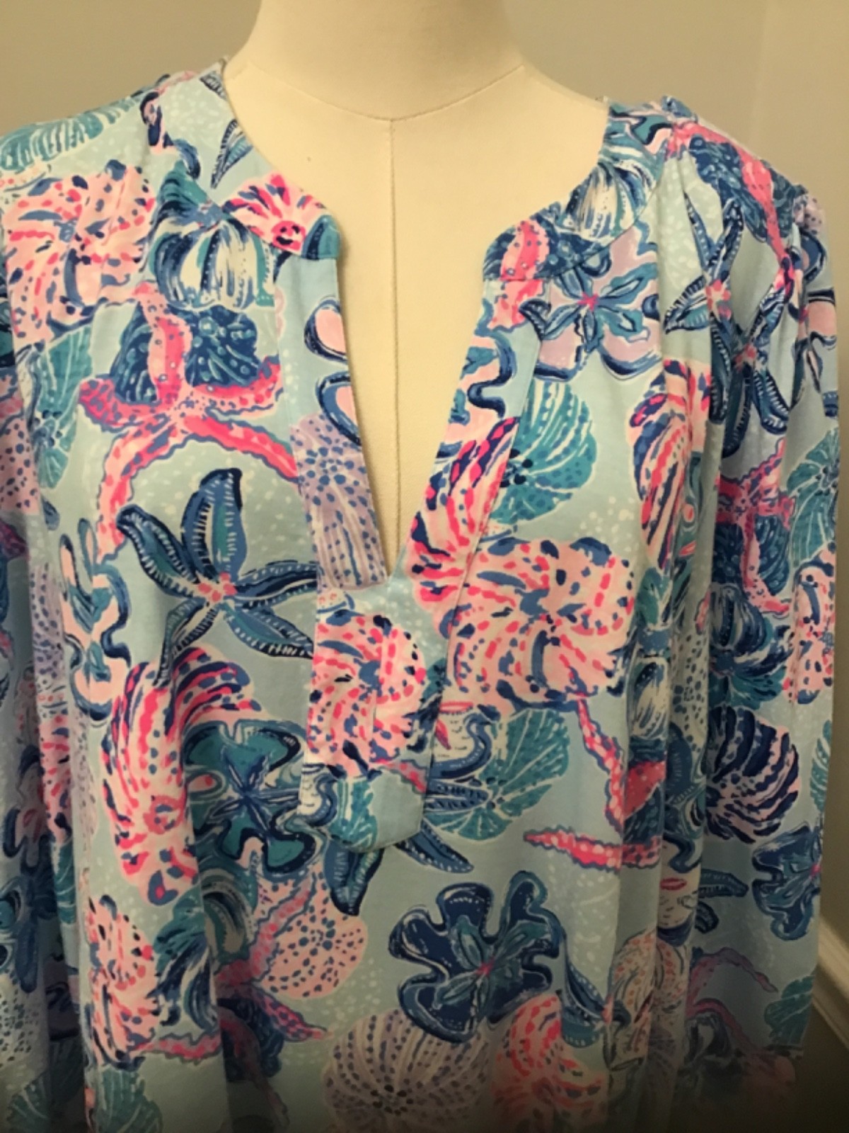 Lilly Pulitzer Dress Alyssa” Bahamas Beachcomber” Shell Print XL NWOT