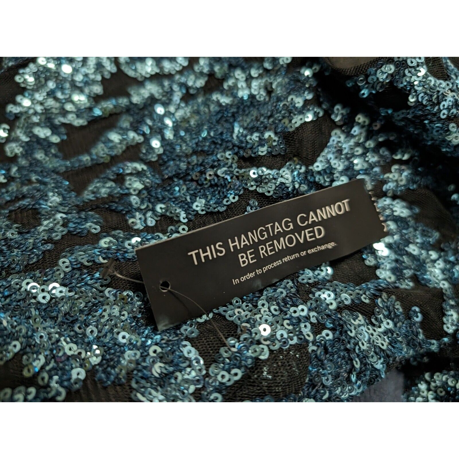 NEW Black and Turquoise Sequin Mini Dress Venus Cocktail Dress Sz 4 Long Sleeve