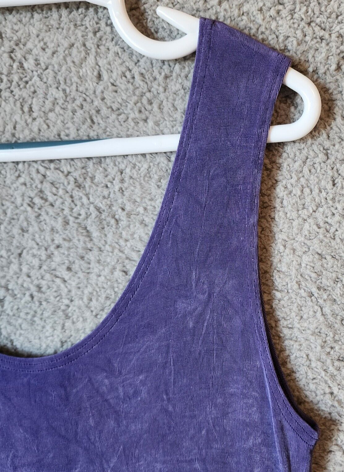 Picadilly Fashions Sleeveless Scoop Neck Dress Slinky Travelers Knit Purple Sz L