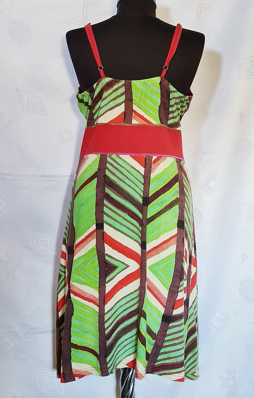 AUTHENTIC DESIGUAL GEOMETRIC LOGO EMBROIDERY WOMENS DRESS SIZE US 12 EU 40 L