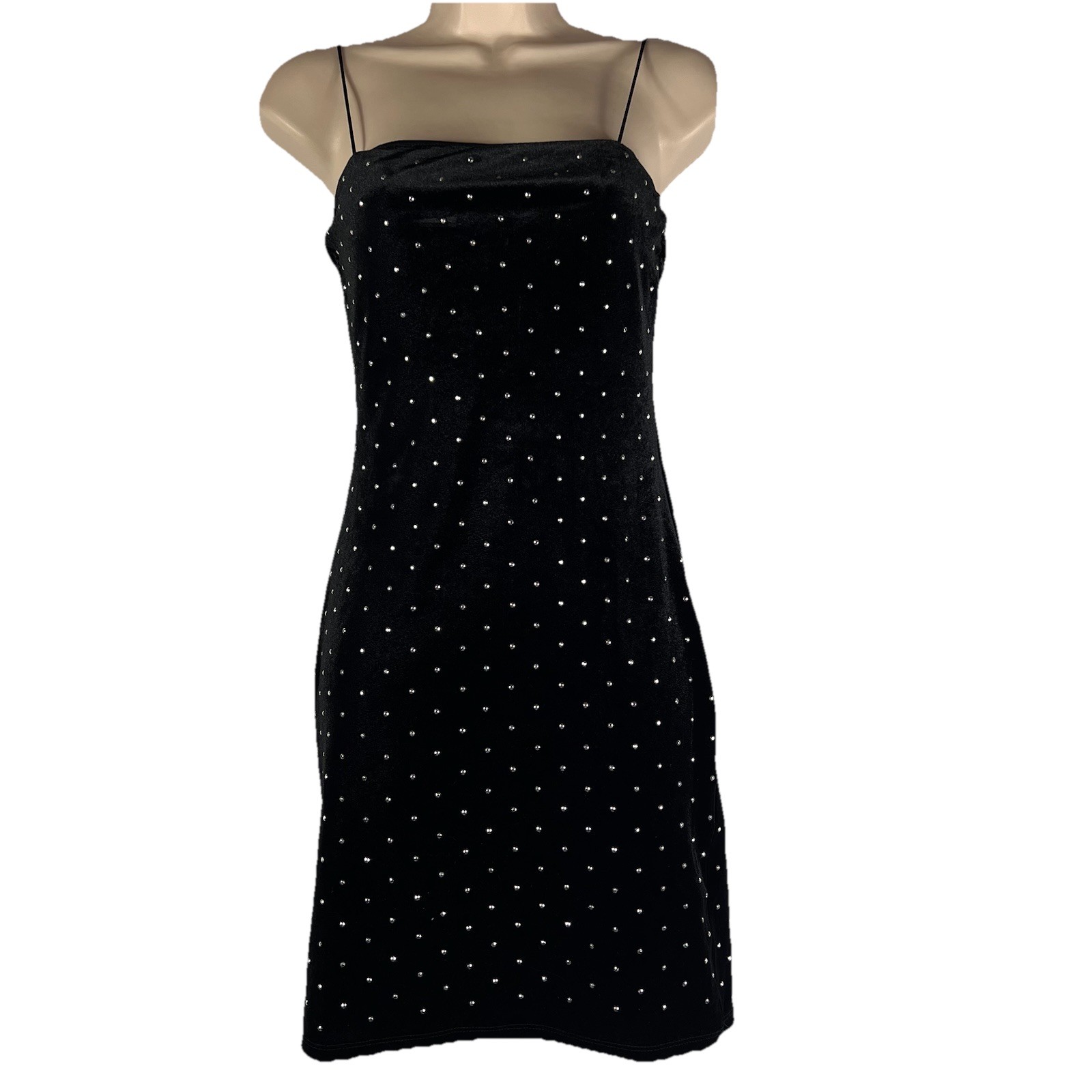 H&M Mini Dress Women’s XS Above Knee Sleeveless Black Velvet Bodycon Stretch
