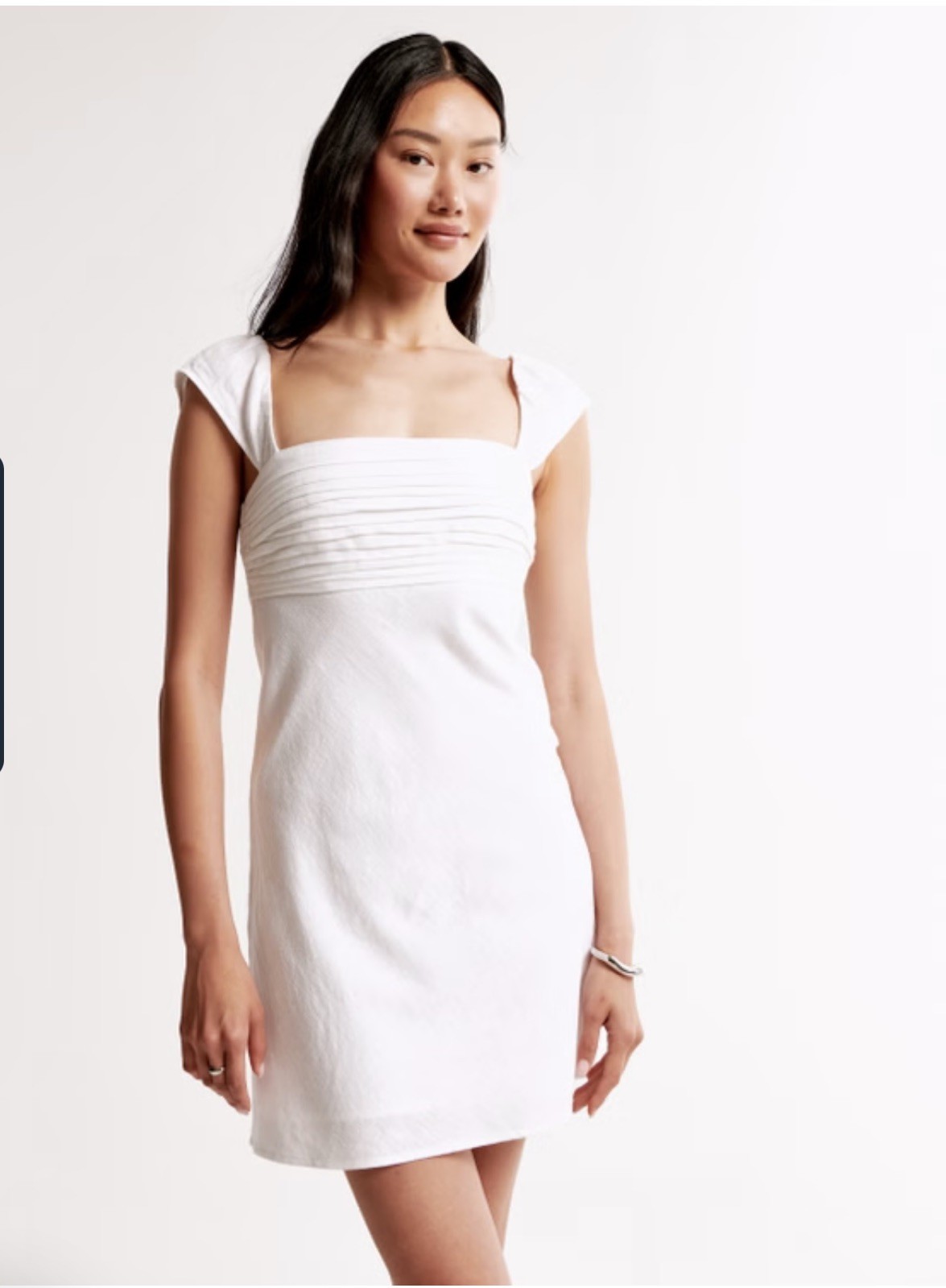 Abercrombie & Fitch Emerson Cap Sleeve Mini Dress Size M White Linen Blend