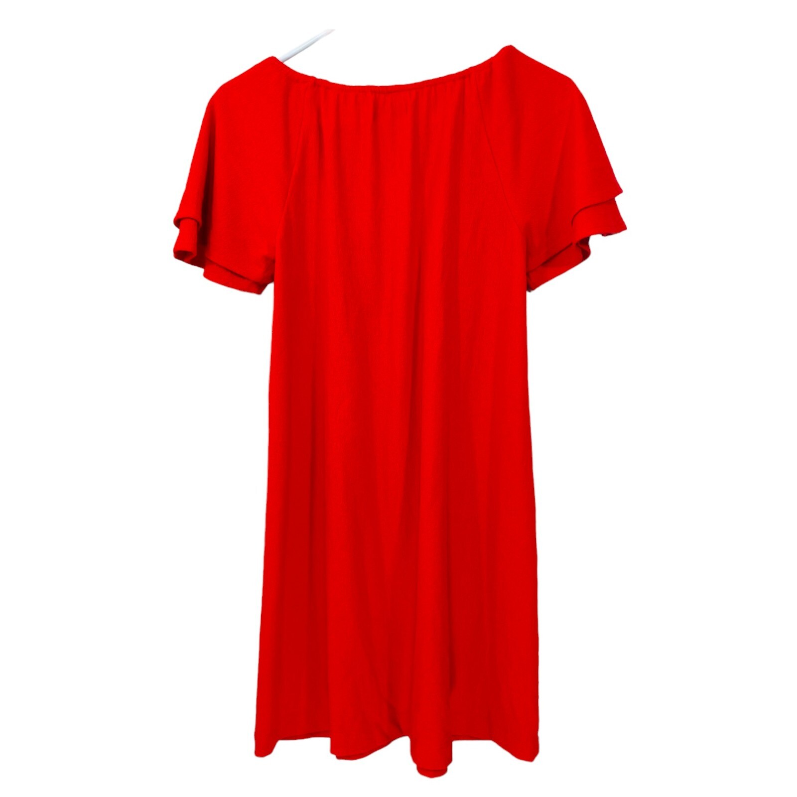 NWT Madewell Texture & Thread Size XXS Orange Tiered-Sleeve Knee Length Dress