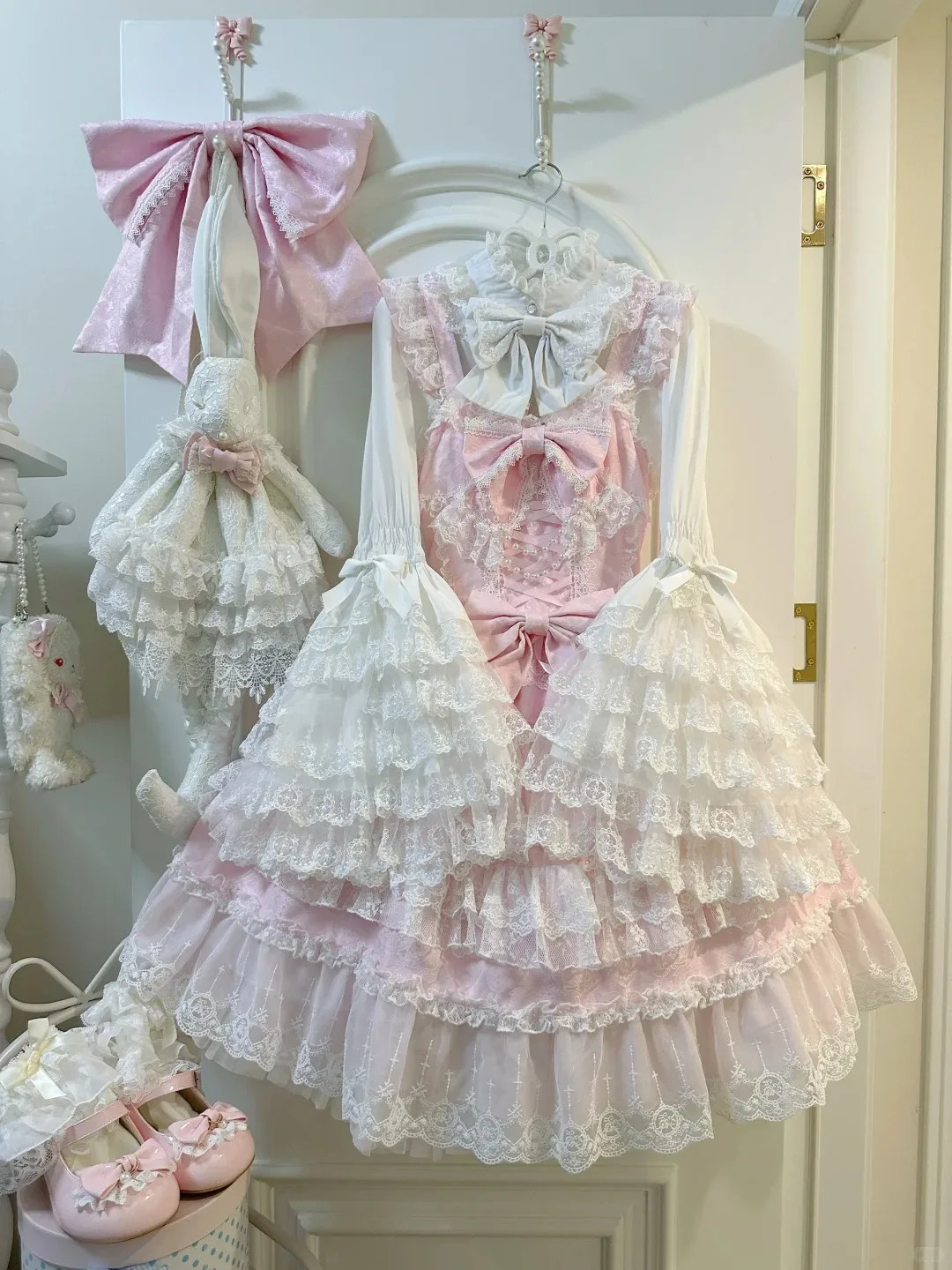 Japanese Style Kawaii Lolita Fashion Dress Women’s Vintage Sweet Lace Bow