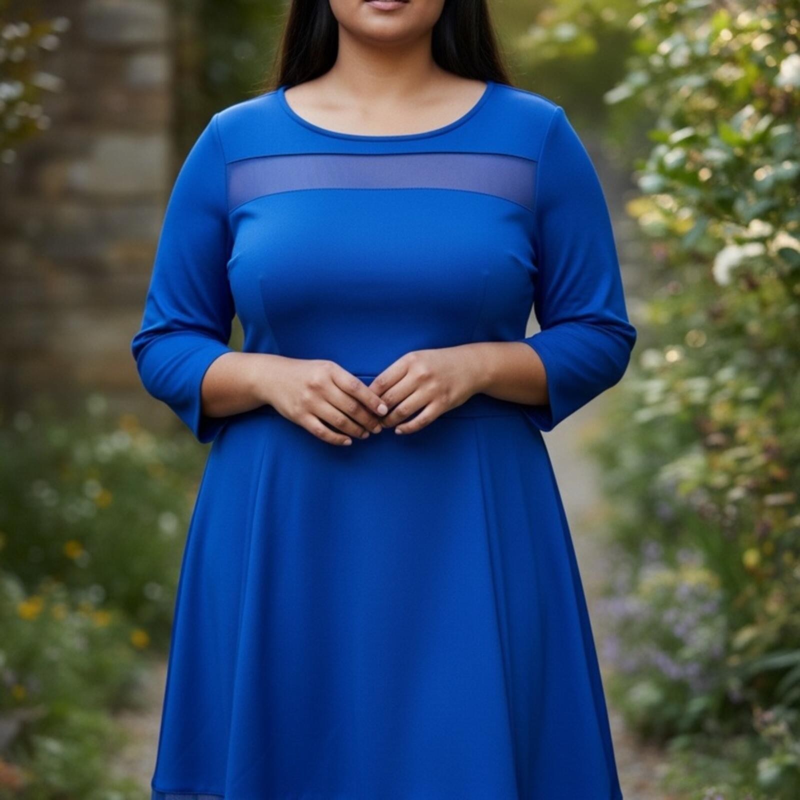 Lane Bryant Royal Blue Fit & Flare Dress Size 18/20