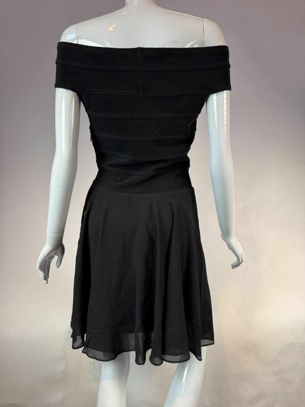 A.b.S Evening Collection Vintage 90s Womens Off-Shoulder Black Dress Size 10