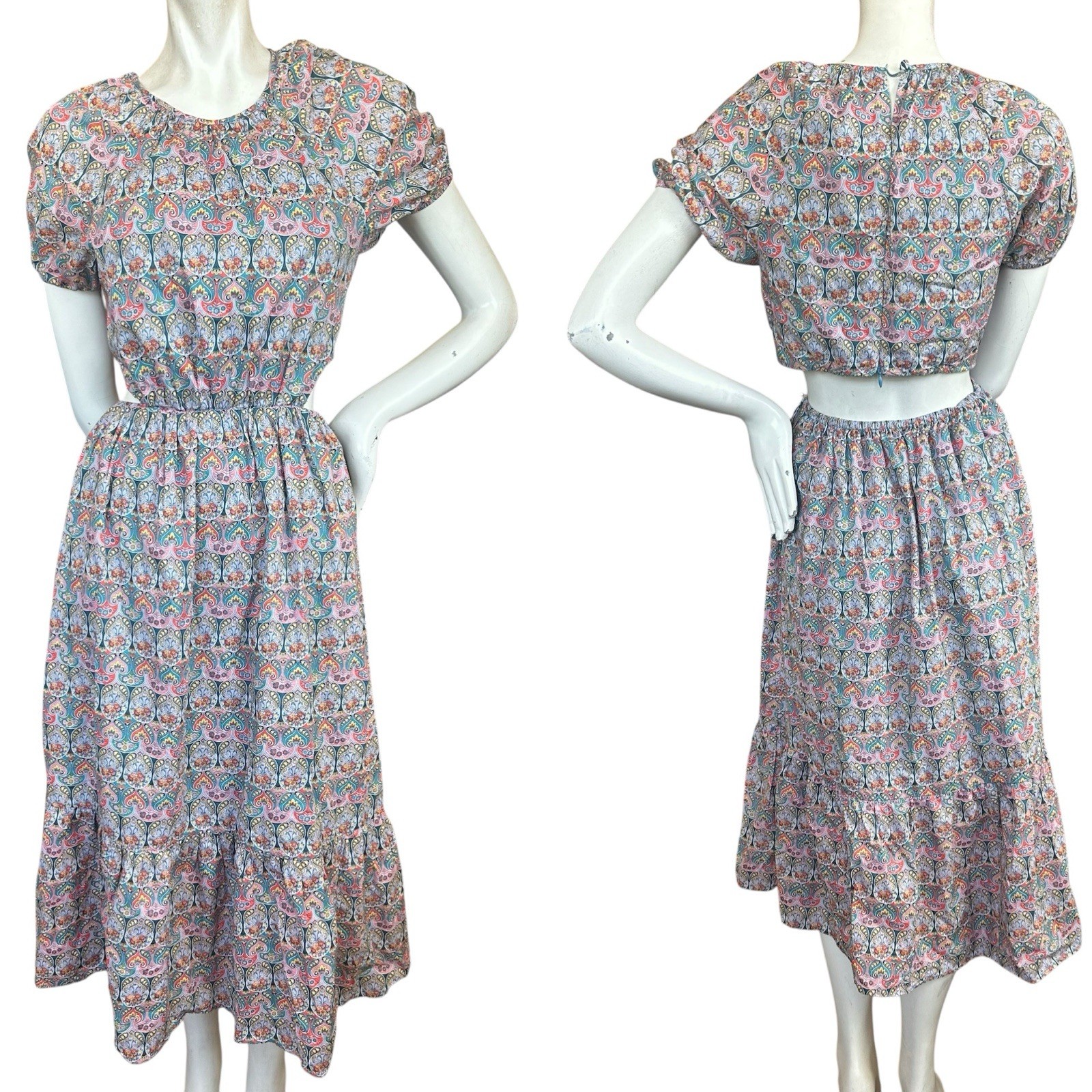 FLAW J. Crew Liberty of London Giorgia 100% Cotton Side Cutout Midi Dress Size 0