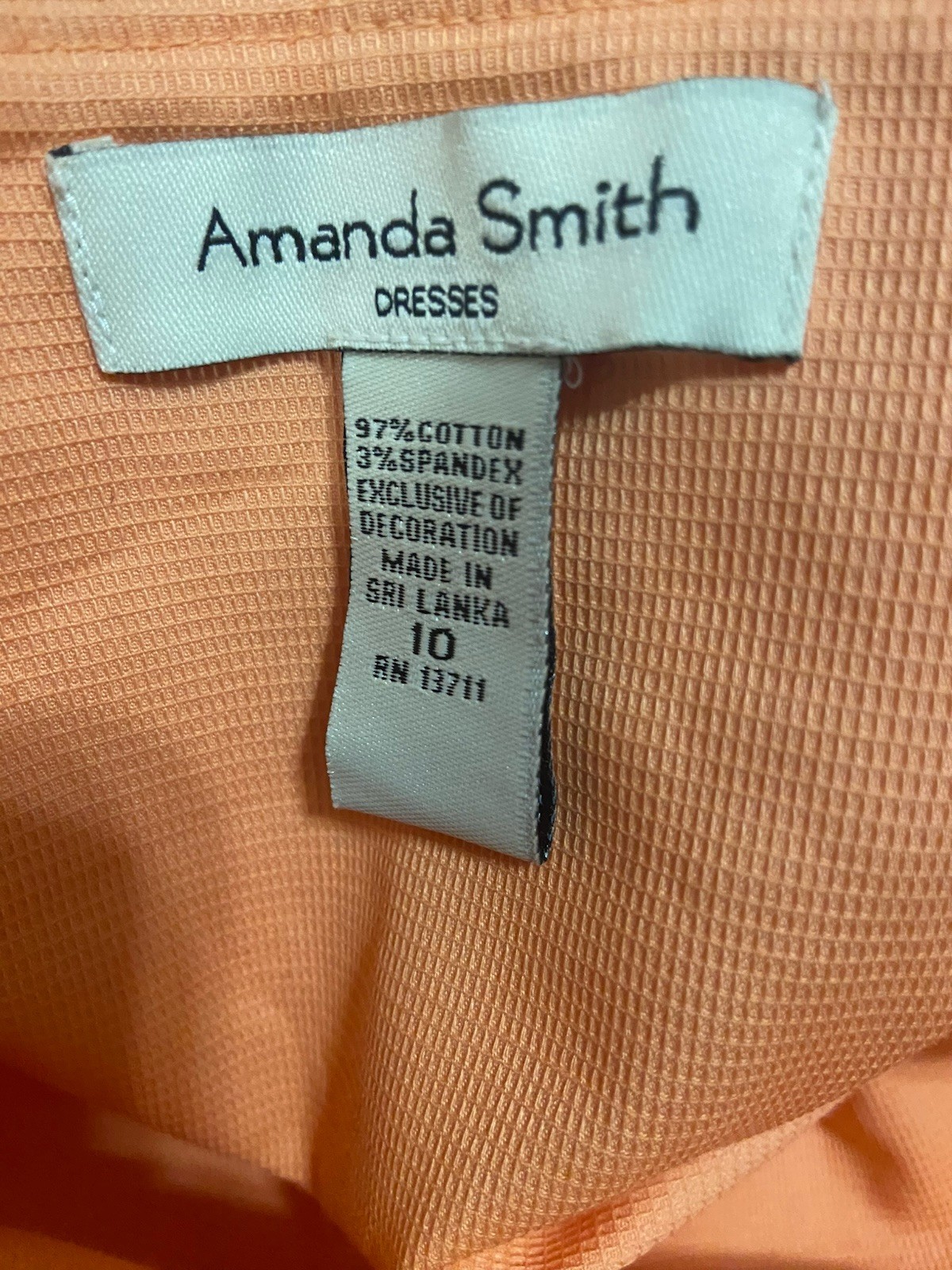 Amanda Smith Lindsey Embroidery Peach Strap Included Women Dress 10