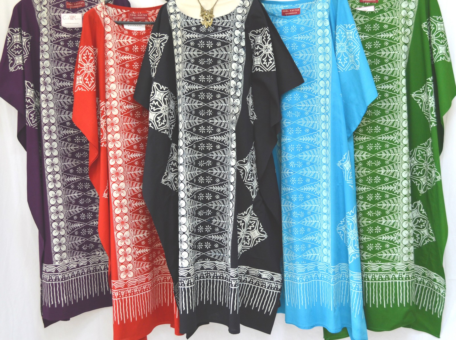 New MALAYA 100% Cotton Kaftan Dress Maxi Long Tunic Batik One Size Plus Beach