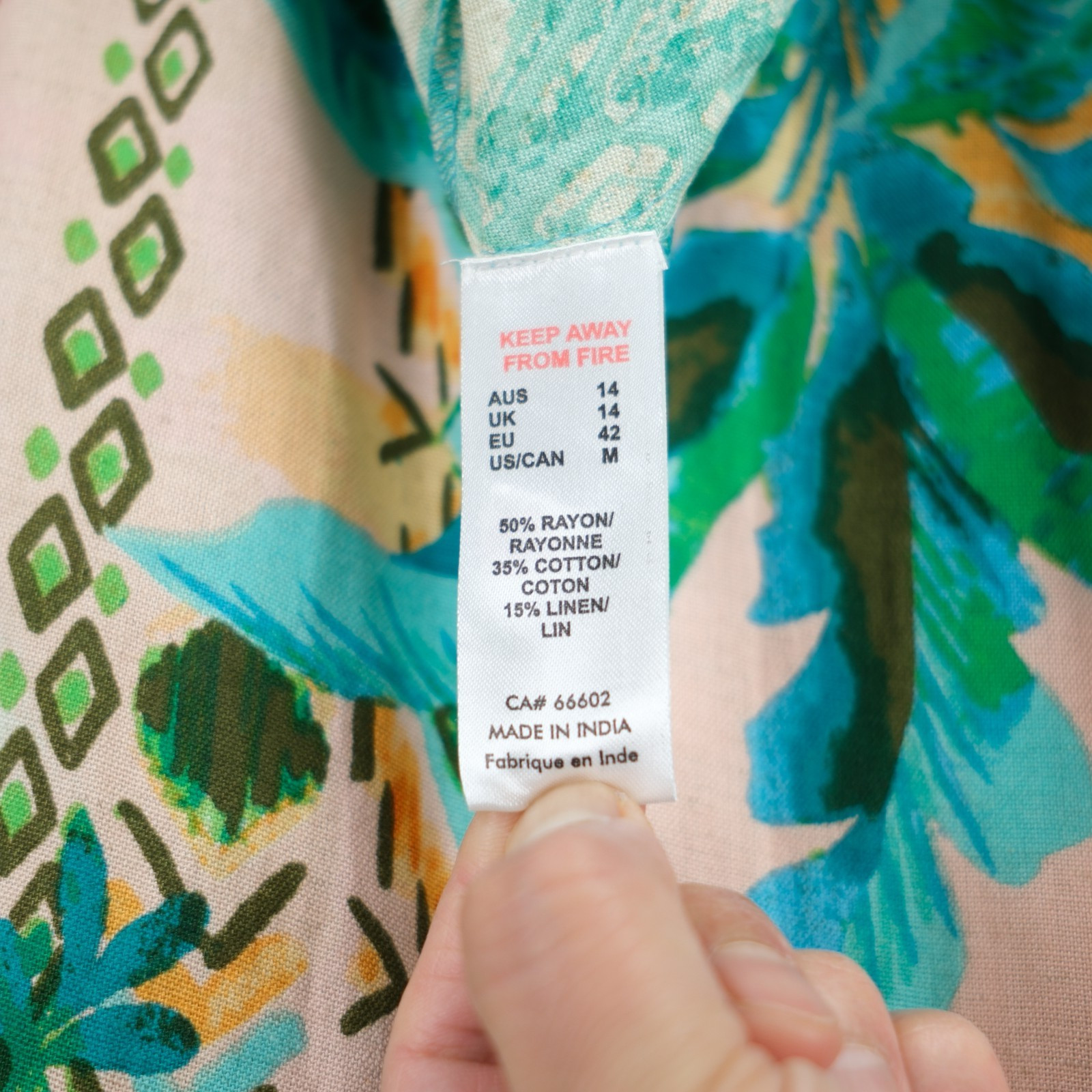 Orientique Collared Patchwork Midi Dress HANALEI Print (#91001) Size US M/ UK 14