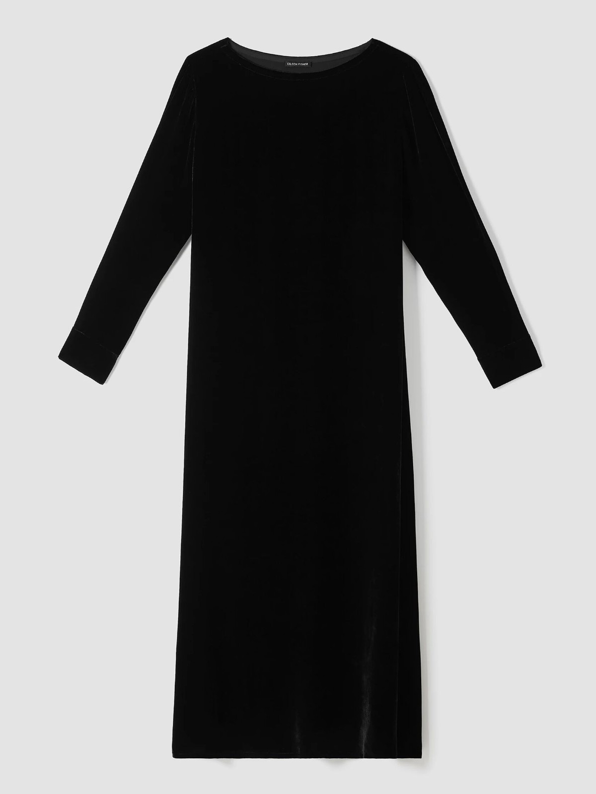 Size S – EILEEN FISHER Women’s Black Velvet Long Sleeve Maxi Dress