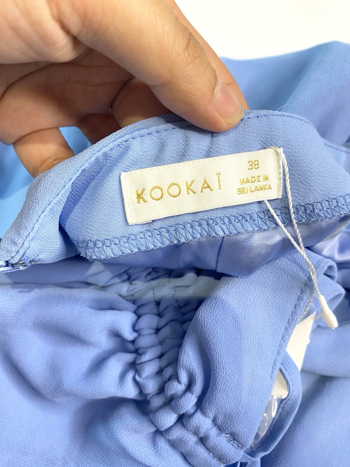 Kookai Dress Size 10 / 38 Light Blue Halter Neck BNWT RRP $250 Elsa Beaded Maxi