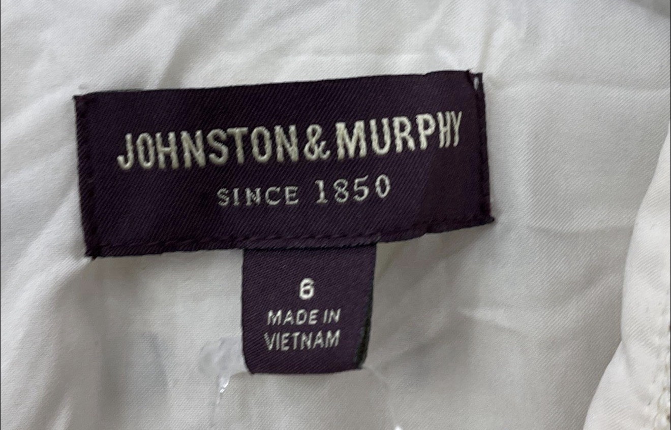 Johnston & Murphy Cream Black Mini Gold Polka Dot Fit and Flare Dress Size 6