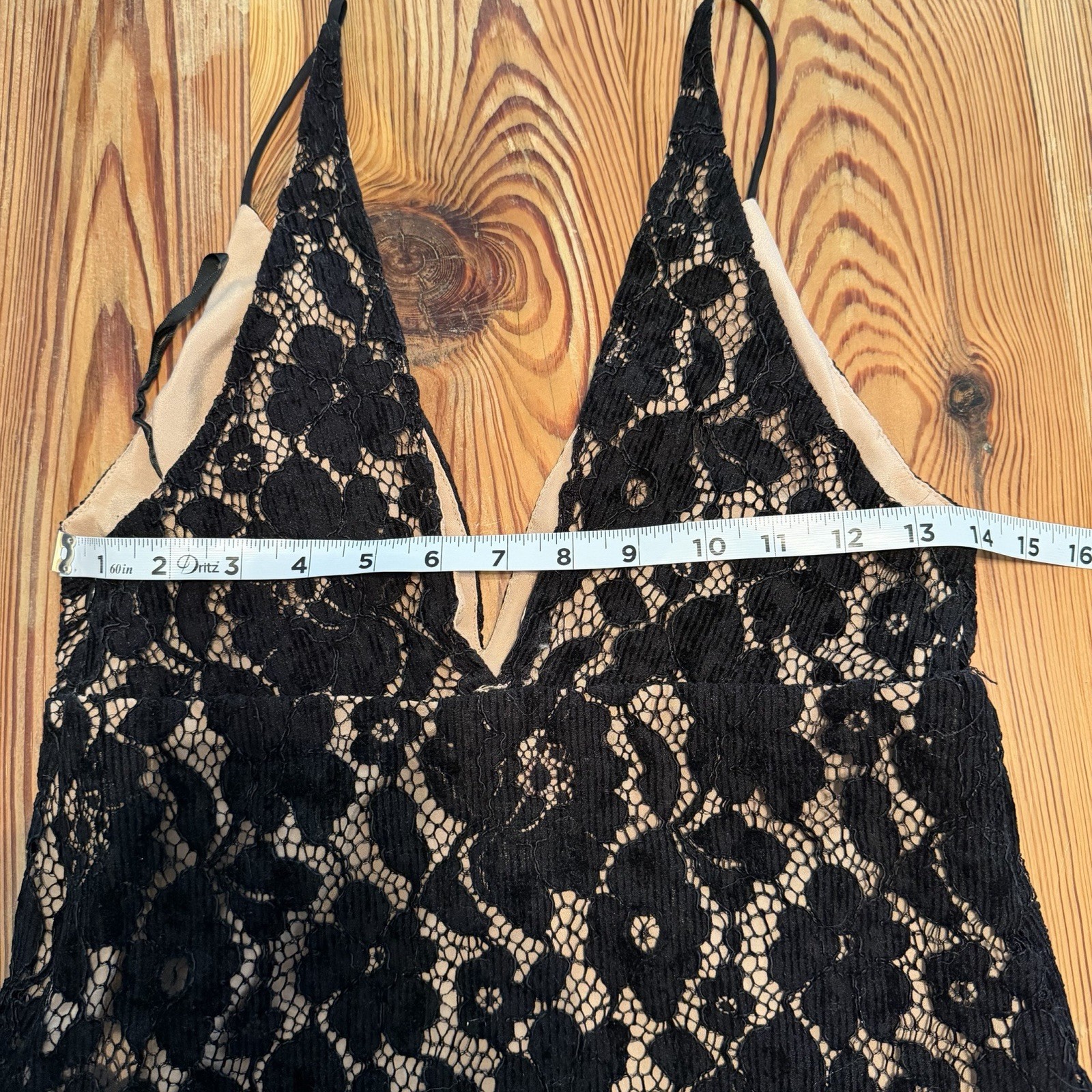 Free People Sz 2 Dangerous Love Mini Dress Black Lace WhimsiGoth Dark Fairycore