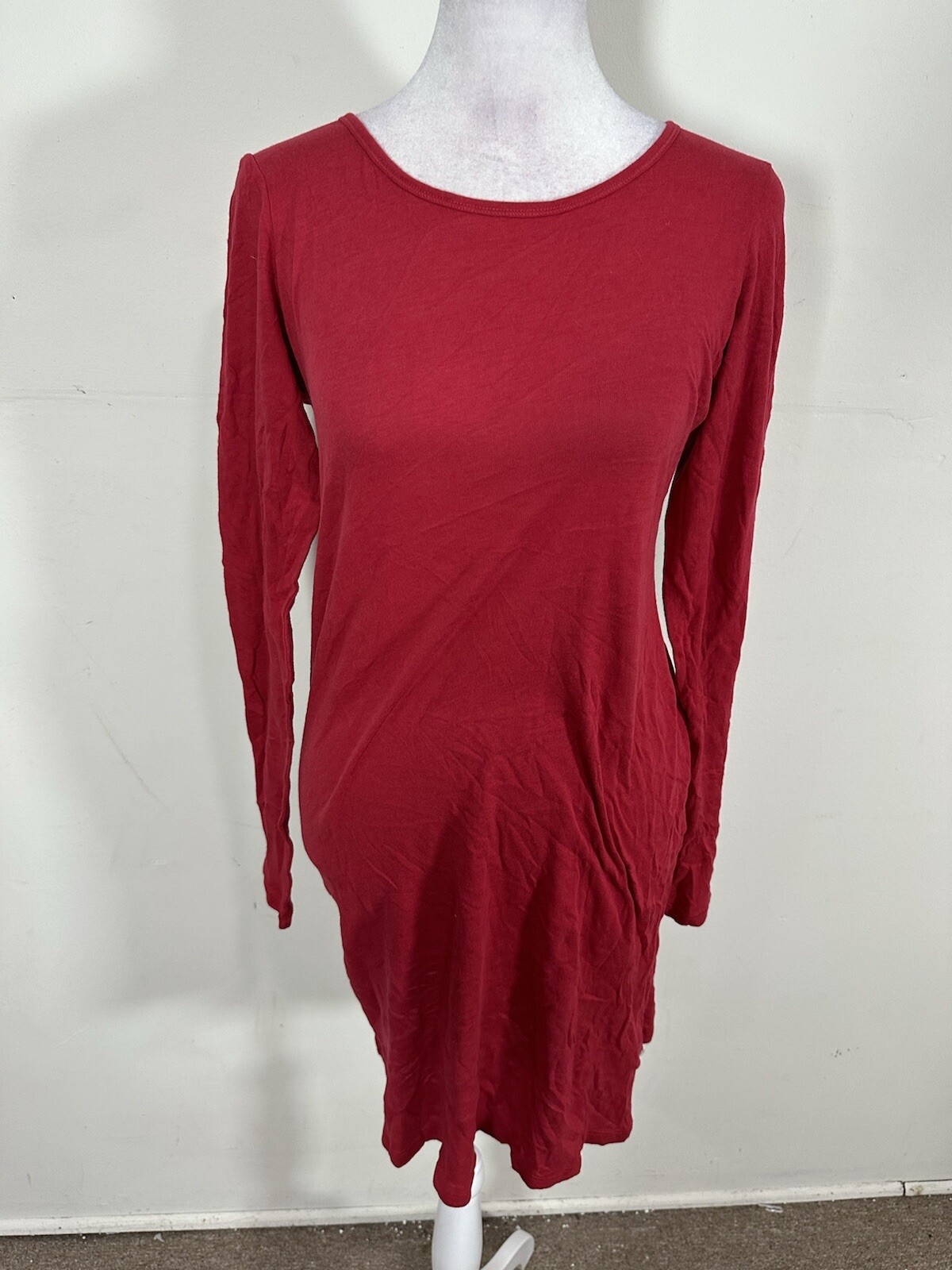Latelier London Red Color Long Sleeve Dress Size 1 70% coton / 30% Cashmere