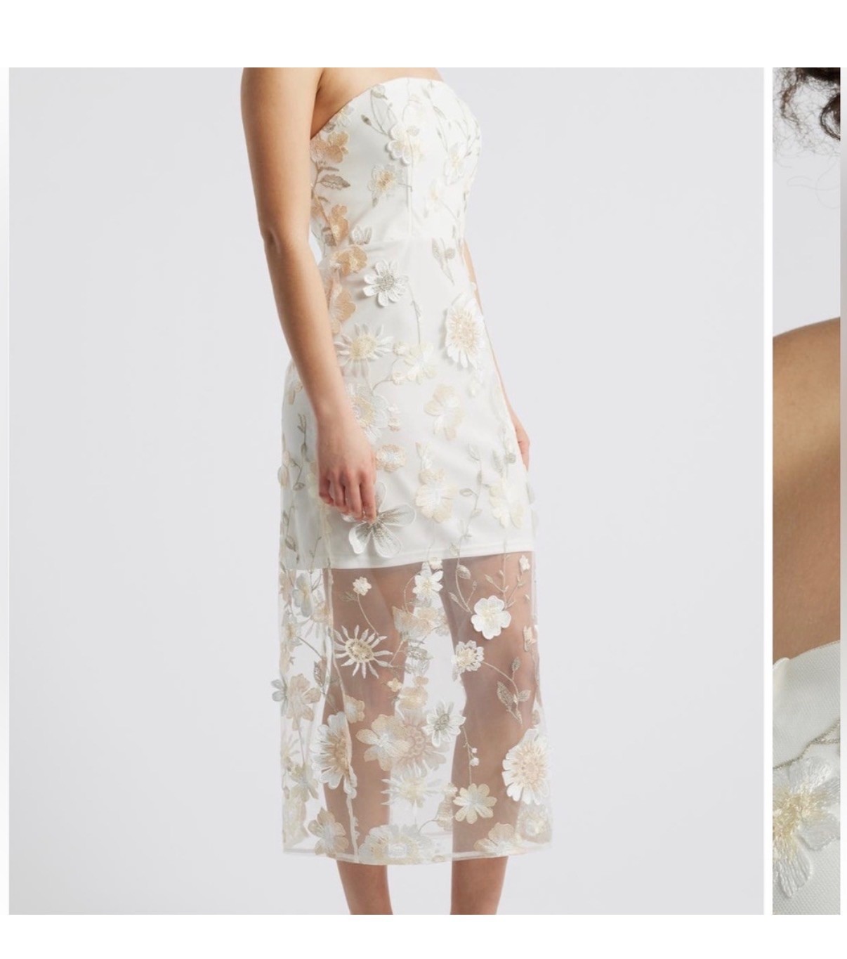 Sam Edelman Dress Enchanting Stitched Flowers – Size 14 Midi