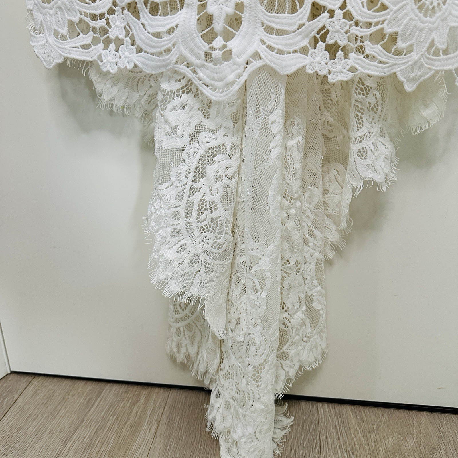 Spell Bride Edie Lace Maxi Gown Size XS High Neck Open Back Bridal Dress Train