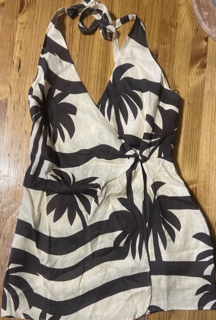 Pippa Ridley Chateau Mini Dress Cocoa Palma Print BNWT AU/UK L US M