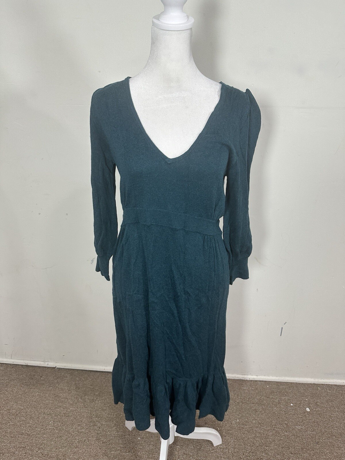 Great Plain Women’s Green Color 3/4 Sleeve Dress Size L