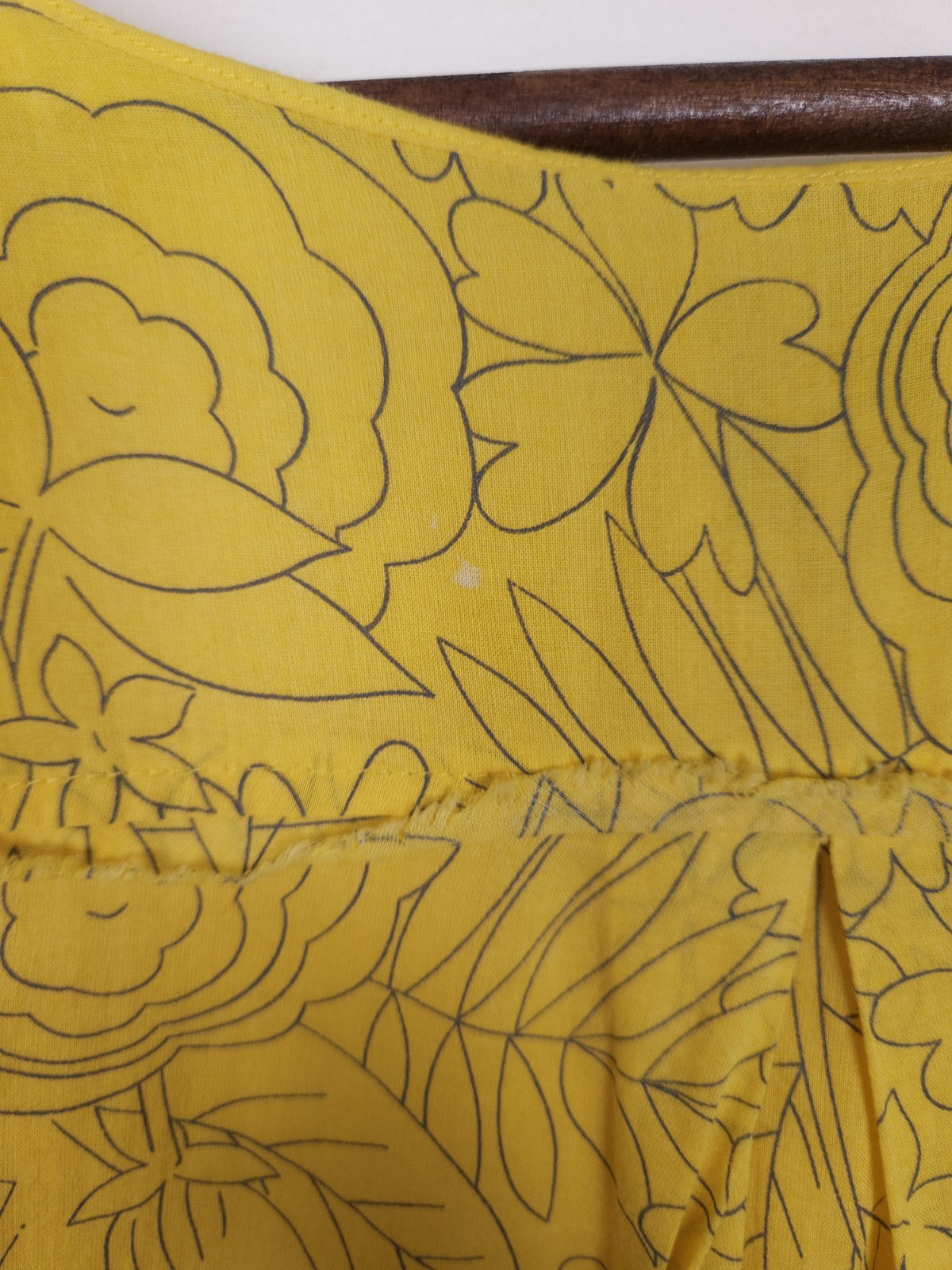 Anthropologie HD in Paris Size 4 Sun Soaked Yellow Gray Floral Shift Dress