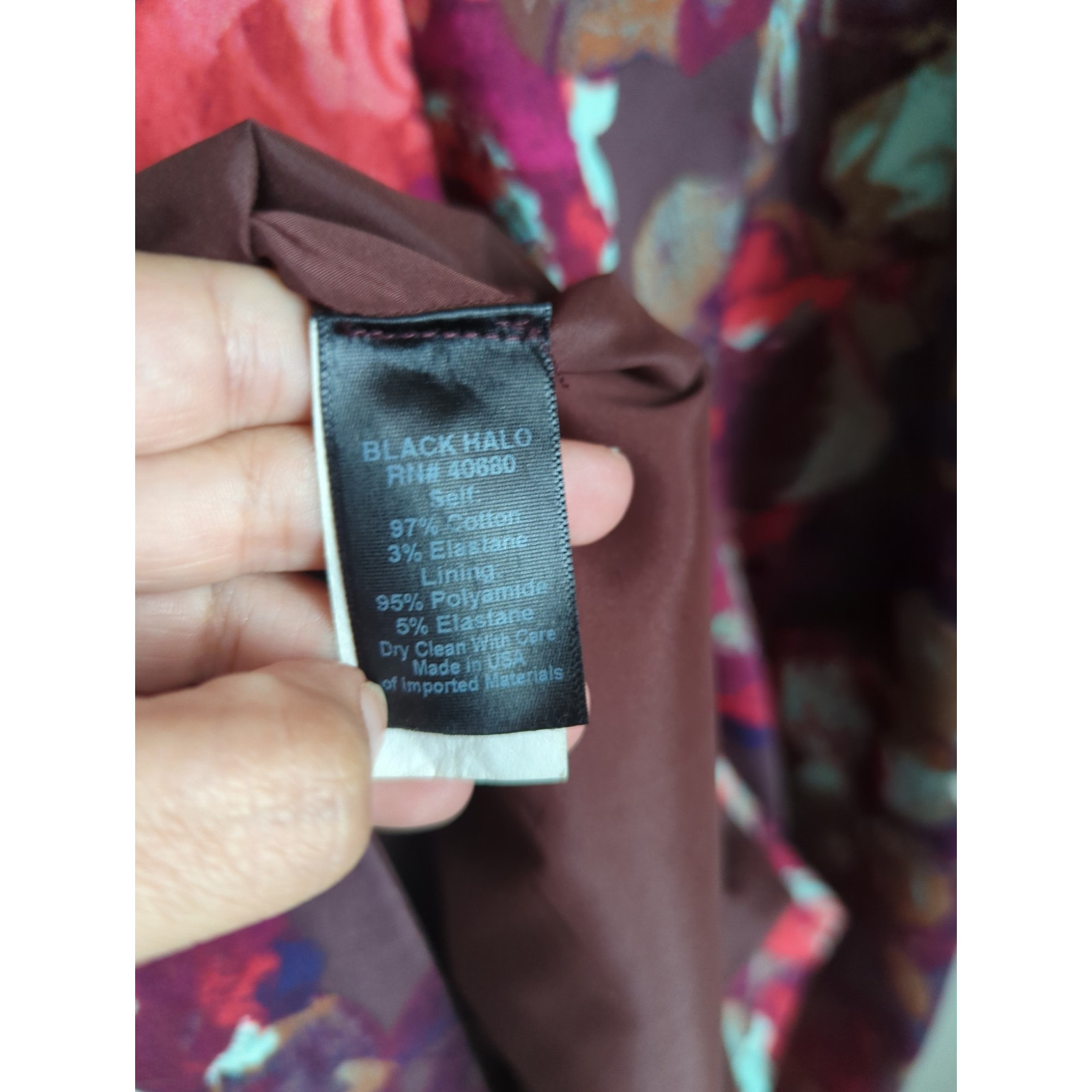 Black Halo Heston Floral Strap Sheath Dress size 8