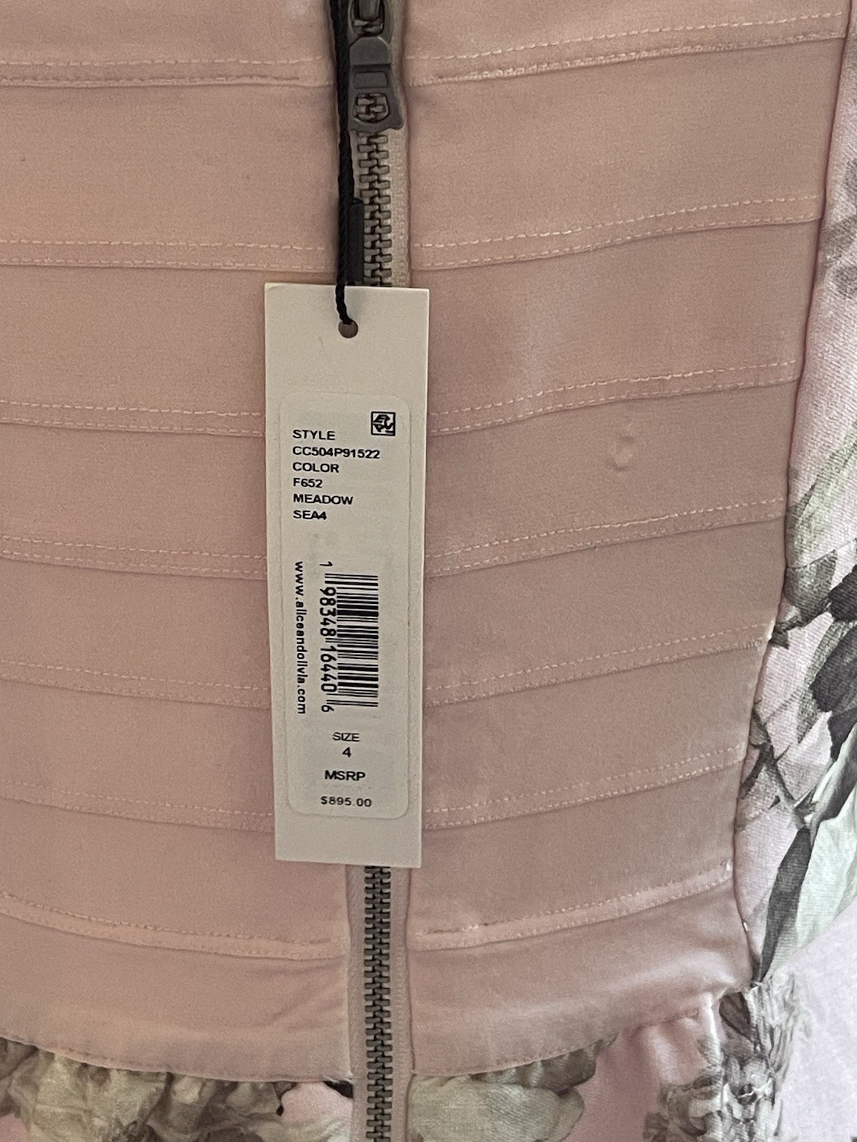 Alice + Olivia Lila Structured Midi Dress Meadow Pink Floral US 6 UK/AU 10 NWT