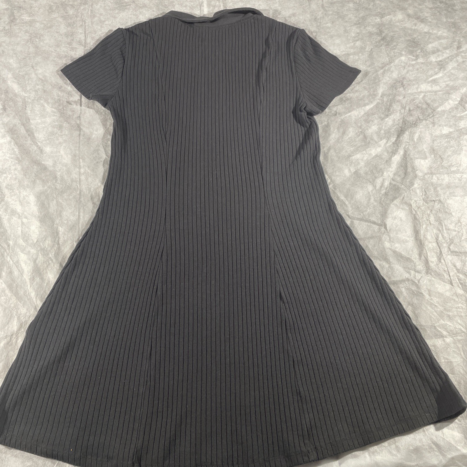 H&M Divided Dress Womens Small Black Ribbed Mini Polo Preppy Whimsigoth 90s Punk