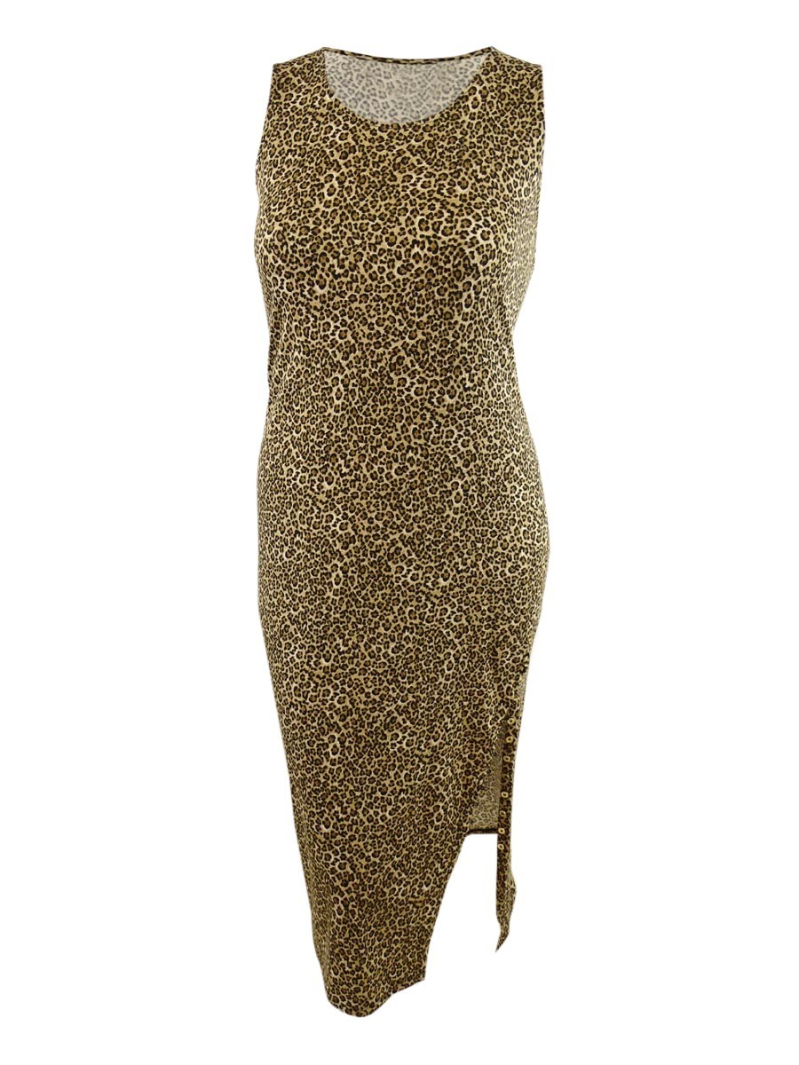 MICHAEL Michael Kors Women’s Button-Slit Midi Dress (XXL, Husk)