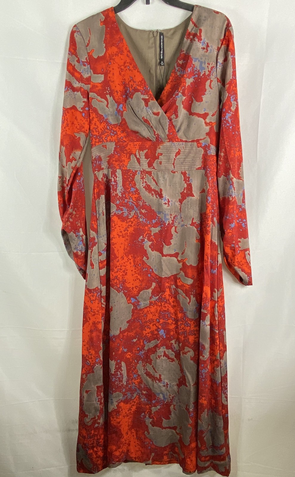 W118 by Walter Baker Women’s Raquel Dress Orange Red Abstract Print NWT Sz M