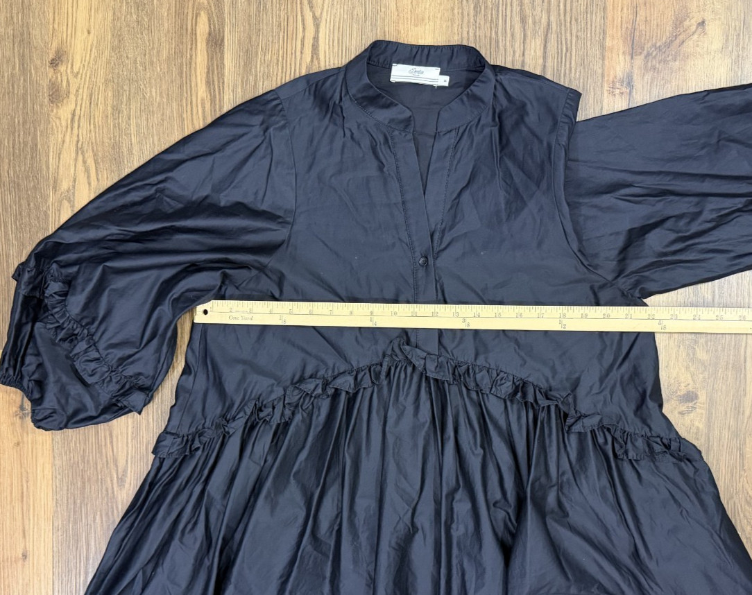 Devotion Twins Anthropologie Mini Ruffle Dress Black Medium Worn Once
