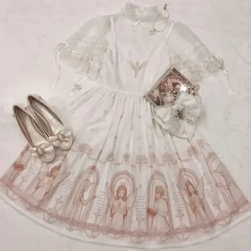 Dark Gothic Devil Print Dress Black Japanese Style Lolita Jsk Victorian