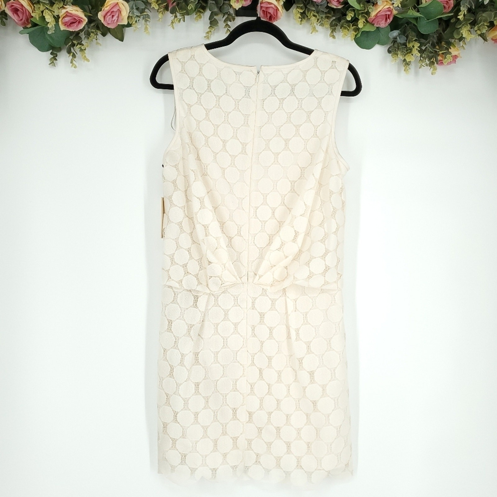 Ali Ro Dot Lace Knot-Front Sleeveless Off White Dress Size 6 NWT