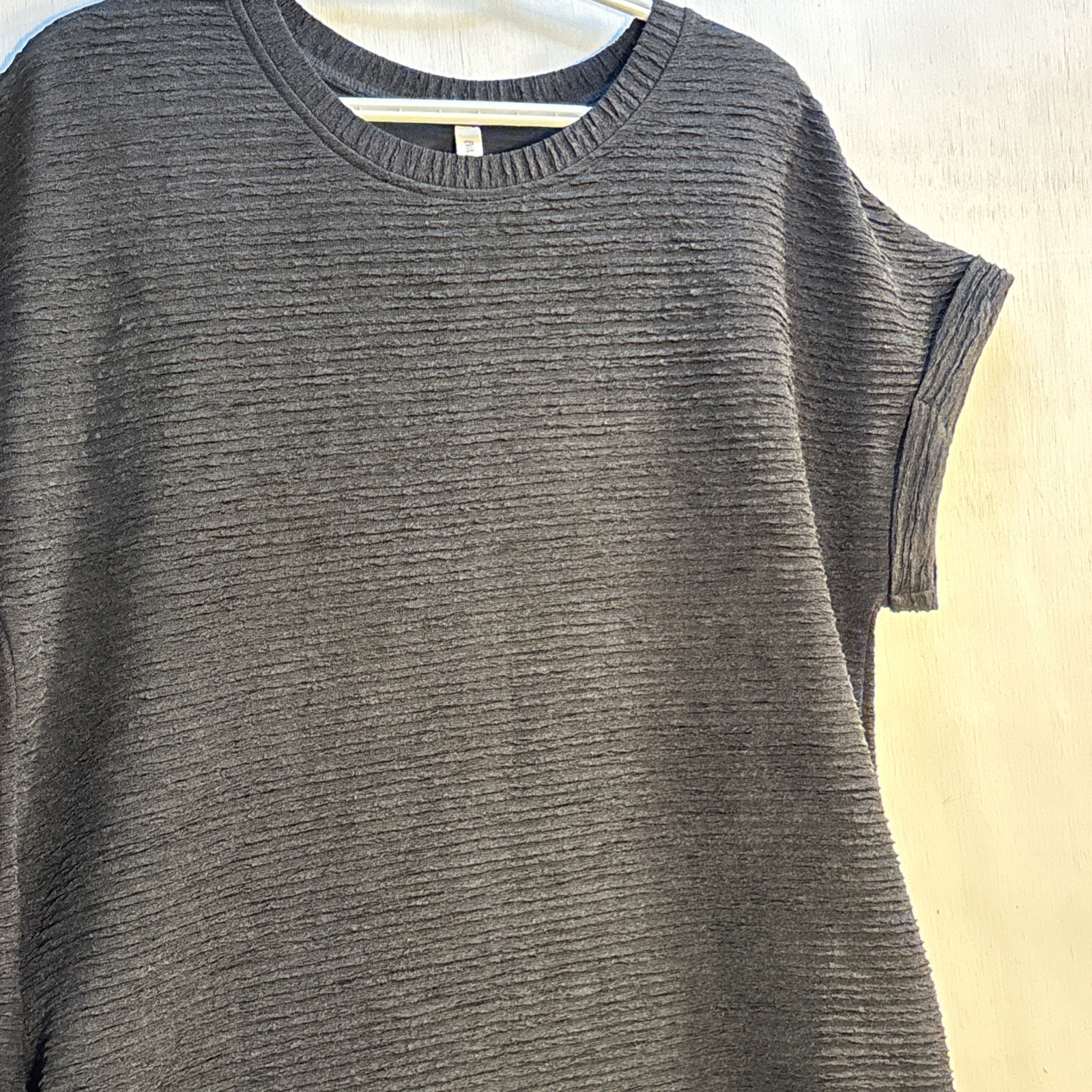 Evaless Women’s Size L Stretch Textured Knit Tunic Dress Pockets