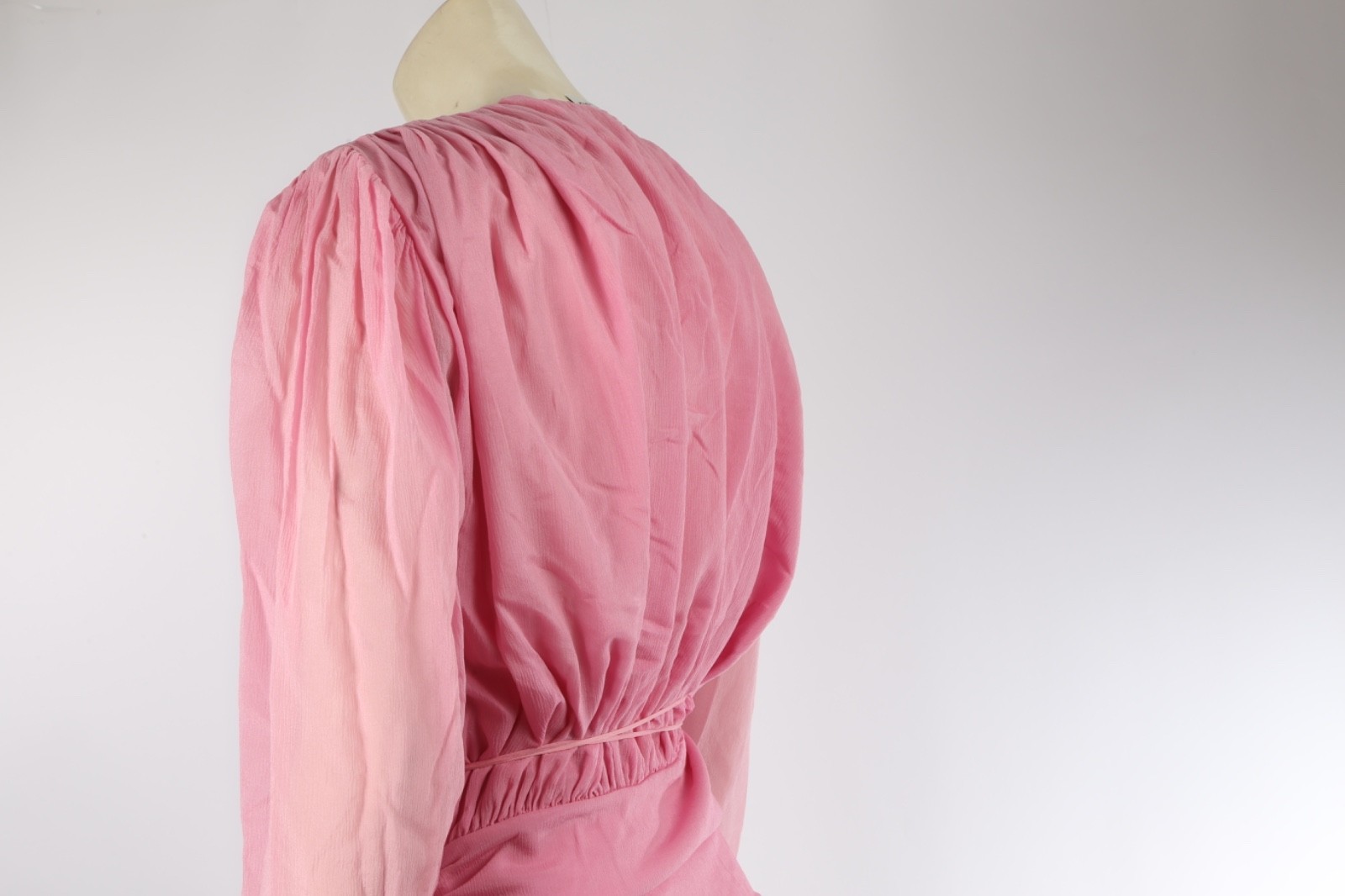 Magda Butrym Pink Ruched Long Sleeve Mini Dress Cocktail Party Going Out 36