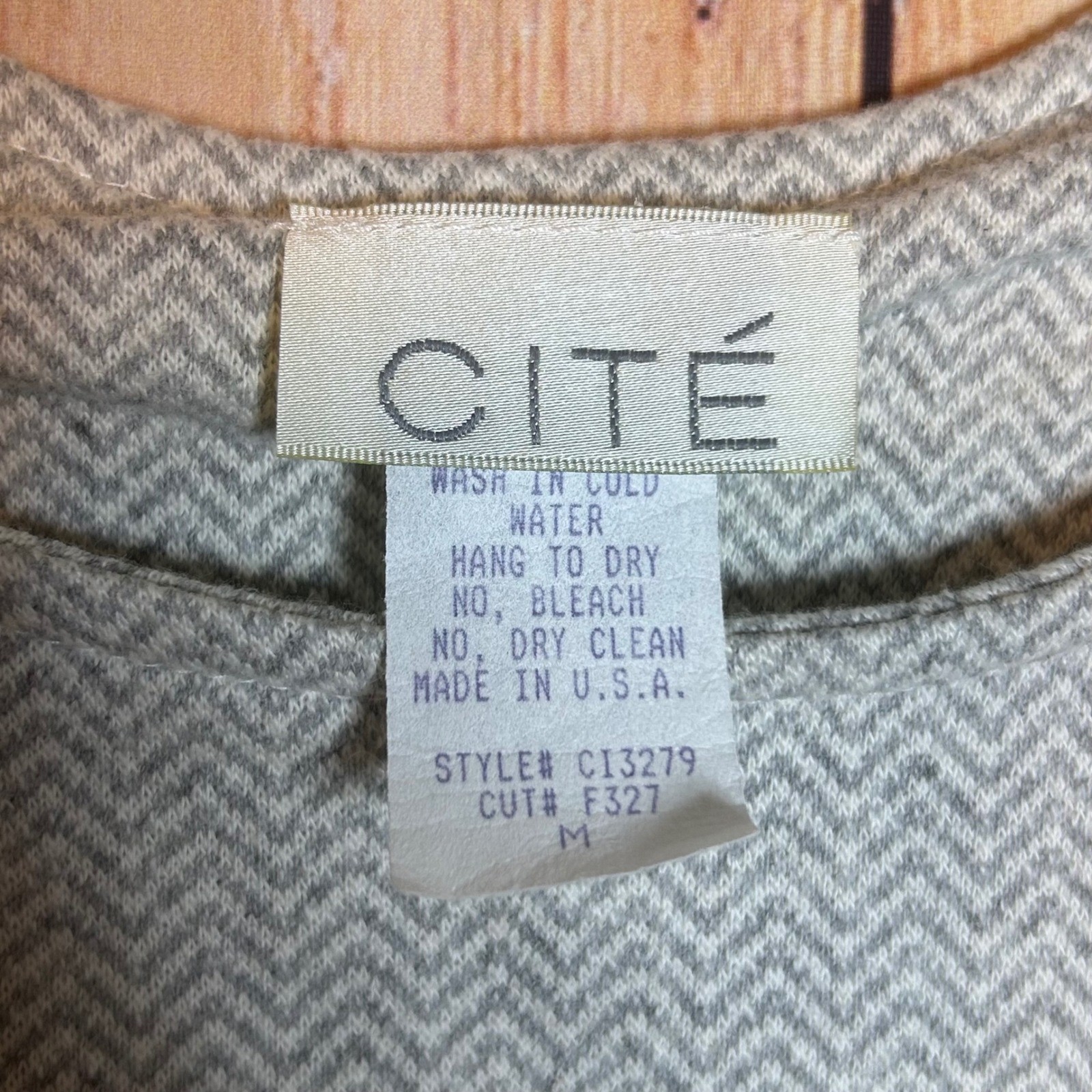 Cite Jumper Dress Womens Medium Grey Herringbone Character Pockets Lagenlook Art