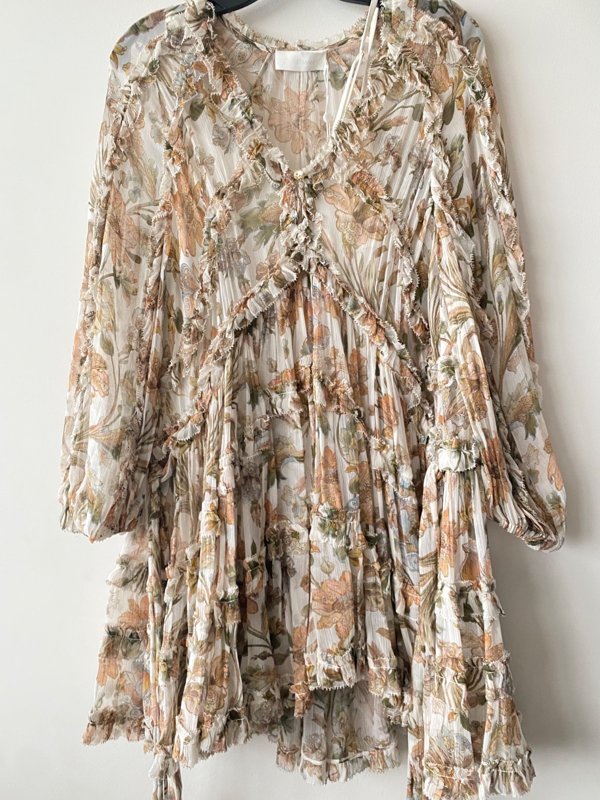 New with tags Zimmermann Chintz Billow Frill Mini Dress Dresses Clothes Size 0P
